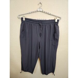 RBX Women's Dark Gray Solid Stretch High Rise Elastic Waist Capri Pants 3X NWT